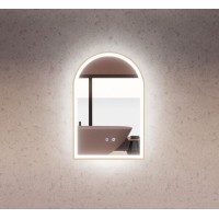 Arch Led Mirror With Brushed Gold Framed